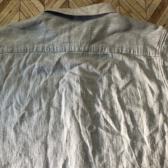 Bruno Positano Button Up Mens XL Blue 100% Linen Short Sleeve Collared Casual - Picture 4 of 6